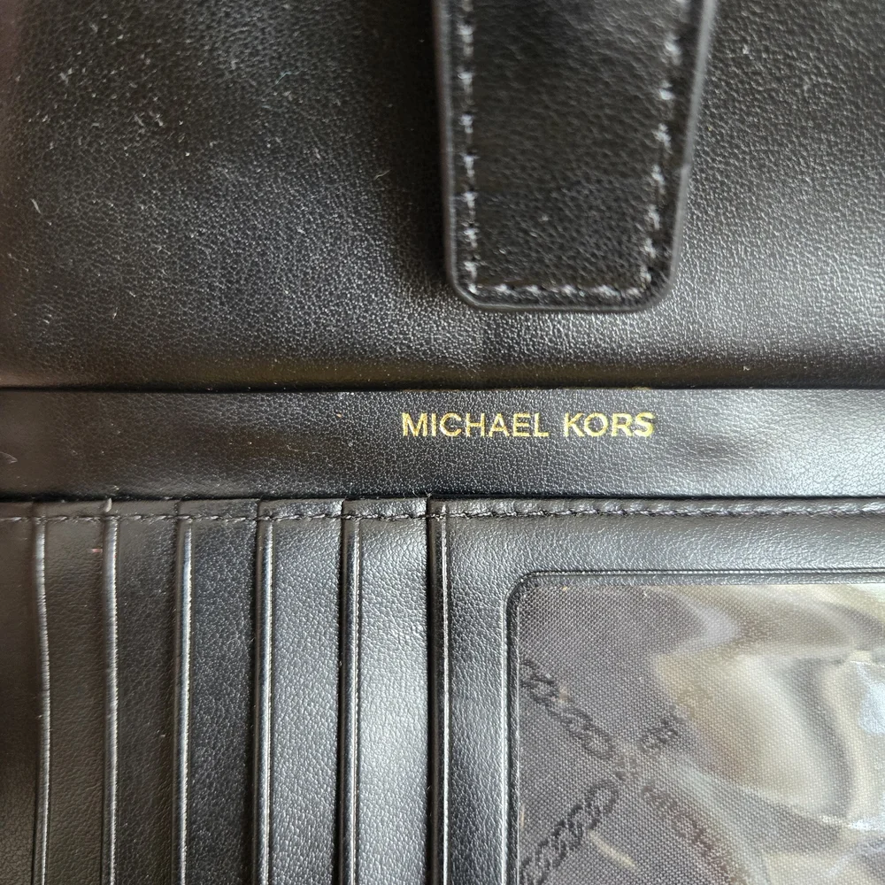 Michael Kors Black and Brown Faux Tiger Fur Stripe Clutch/Wallet Gold Hardware. - Picture 6 of 10